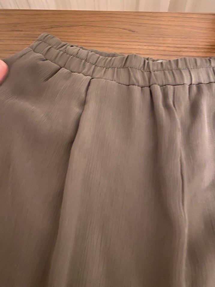 Bej Bol Kesim Keten Kadın Pantolon - Görsel 3