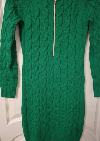 Yeşil Örgü Midi Kadın elbise - Görsel 3