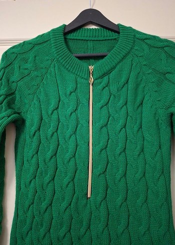 Yeşil Örgü Midi Kadın elbise - Görsel 4