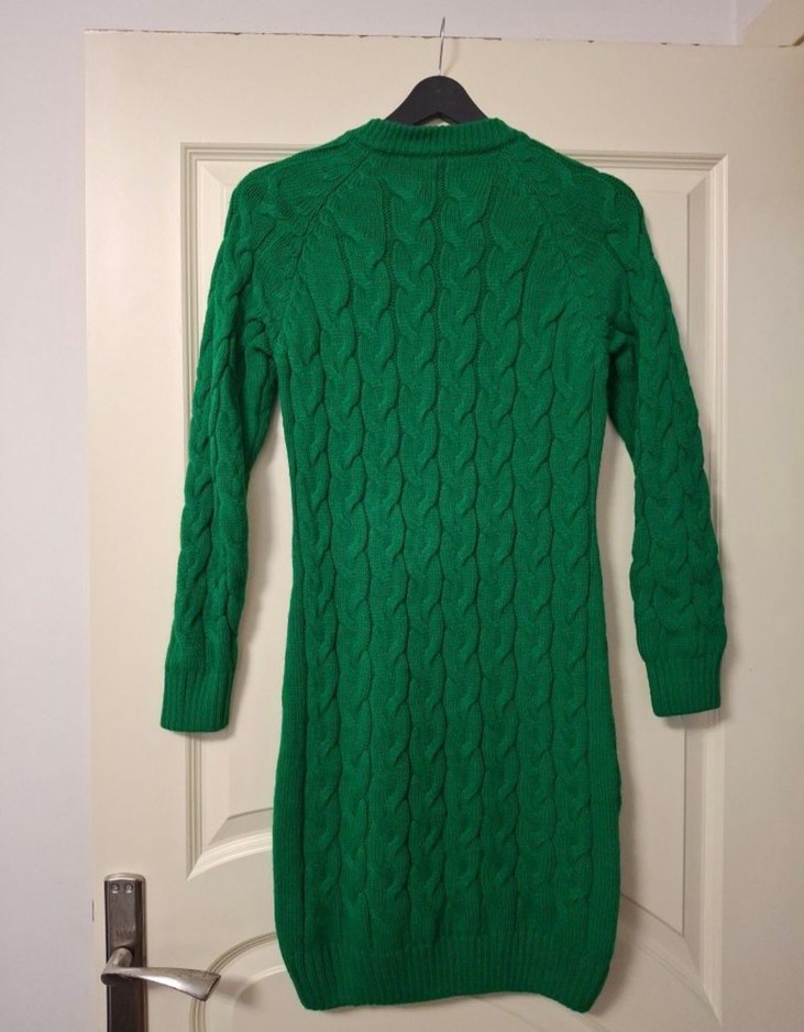 Yeşil Örgü Midi Kadın elbise - Görsel 5