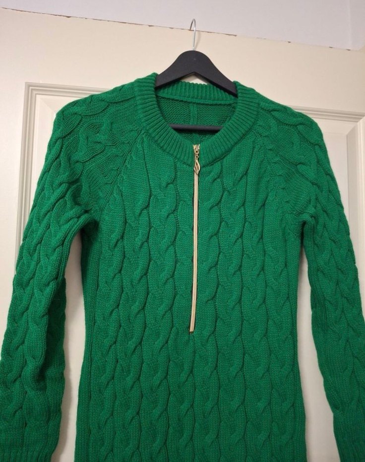 Yeşil Örgü Midi Kadın elbise - Görsel 2