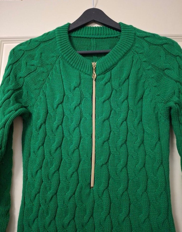 Yeşil Örgü Midi Kadın elbise - Görsel 4