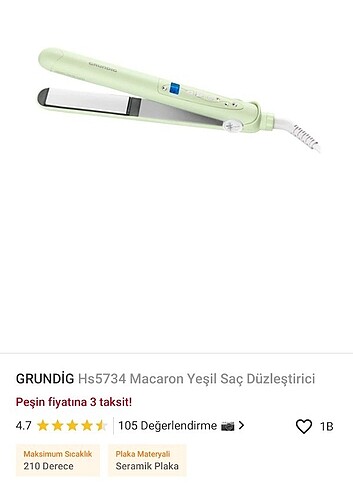 GRUNDİG SAÇ DÜZLEŞTİRİCİSİ
