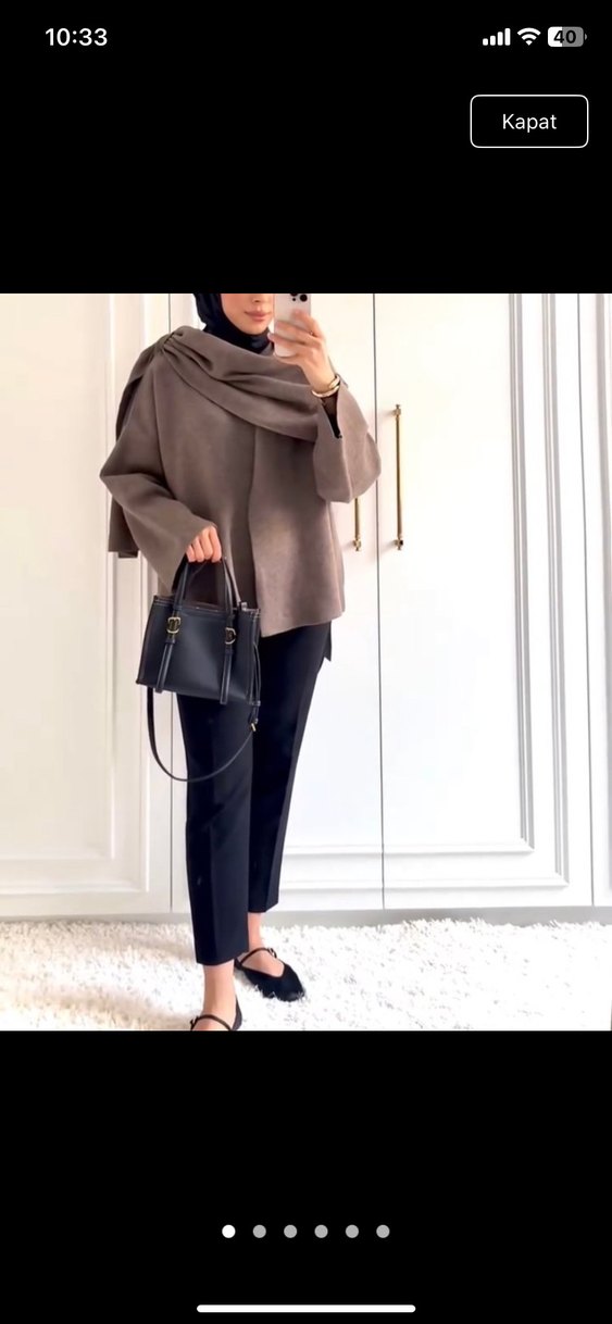 Zara Bej Midi Kadın Kaban Drapeli - Görsel 3