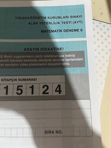  Ayt matematik deneme 3d ve orijinal