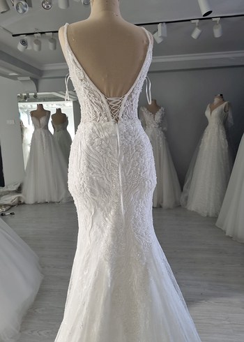 V Yaka Modern balık gelinlik - Görsel 5