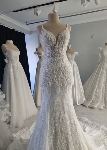 V Yaka Modern balık gelinlik - Görsel 2