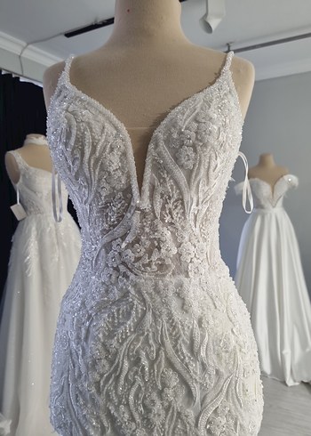 V Yaka Modern balık gelinlik - Görsel 3