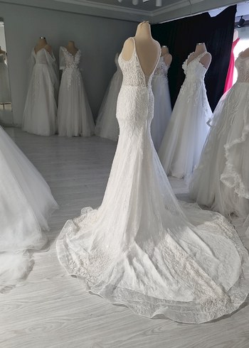 V Yaka Modern balık gelinlik - Görsel 7