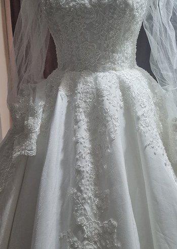 Straplez Vintage Prenses Gelinlik - Görsel 3