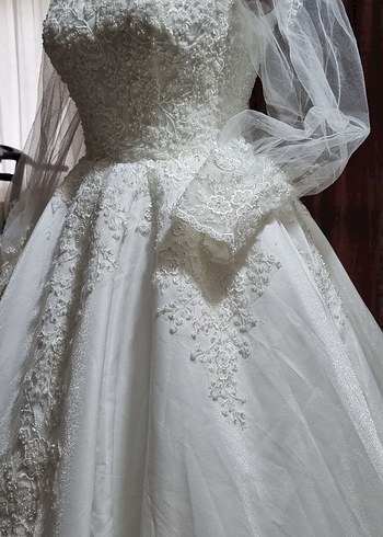 Straplez Vintage Prenses Gelinlik - Görsel 10