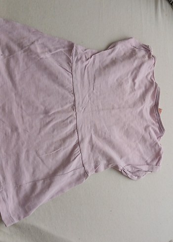 Koton Kız Çocuk Pembe Keten Kısa Kollu Elbise