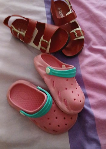 Renkli Kız Çocuk Terlik ve Tokalı Sandalet - Görsel 2