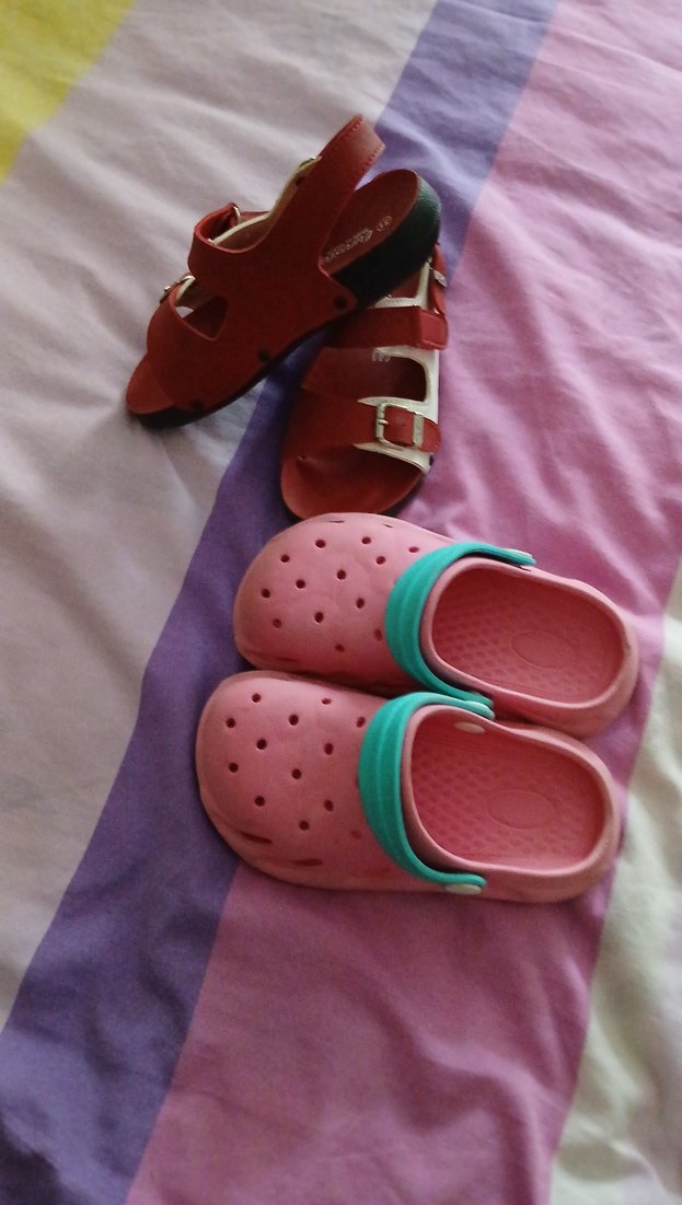 Renkli Kız Çocuk Terlik ve Tokalı Sandalet - Görsel 4