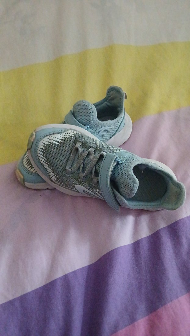 Kız Çocuk Gri Spor Ayakkabı Velcro - Görsel 4