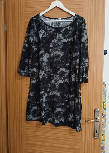 Gri Bağlama Desenli Salaş Hamile Tunik - Görsel 3