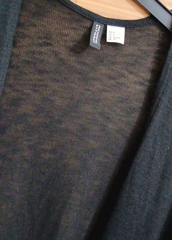 Siyah Midi Uzun Kollu Kadın Hırka - Görsel 2