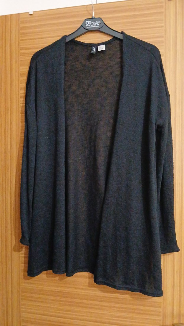 Siyah Midi Uzun Kollu Kadın Hırka - Görsel 3