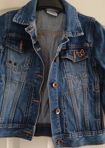 Nakışlı Düğmeli Kız Kot Ceket - Görsel 2