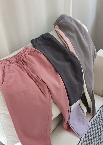 Gri Pamuklu Rahat Kesim Kadın Eşofman Altı - Görsel 2