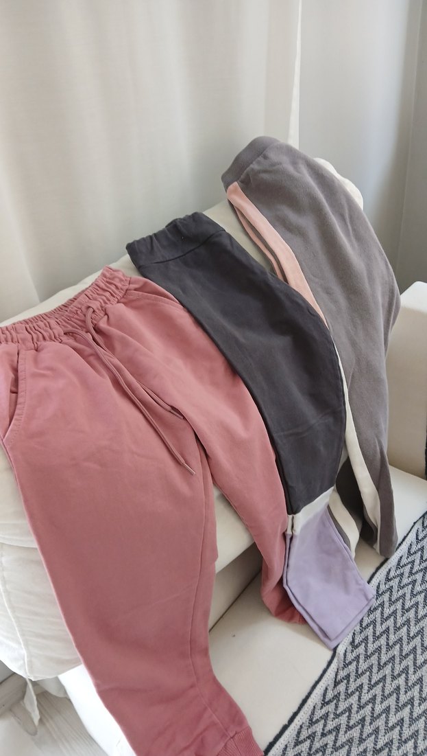 Gri Pamuklu Rahat Kesim Kadın Eşofman Altı - Görsel 2