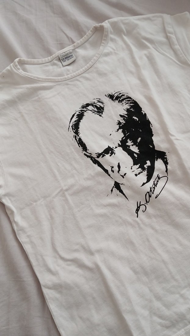 Beyaz Erkek Baskılı Kısa Kollu Tişört - Görsel 3