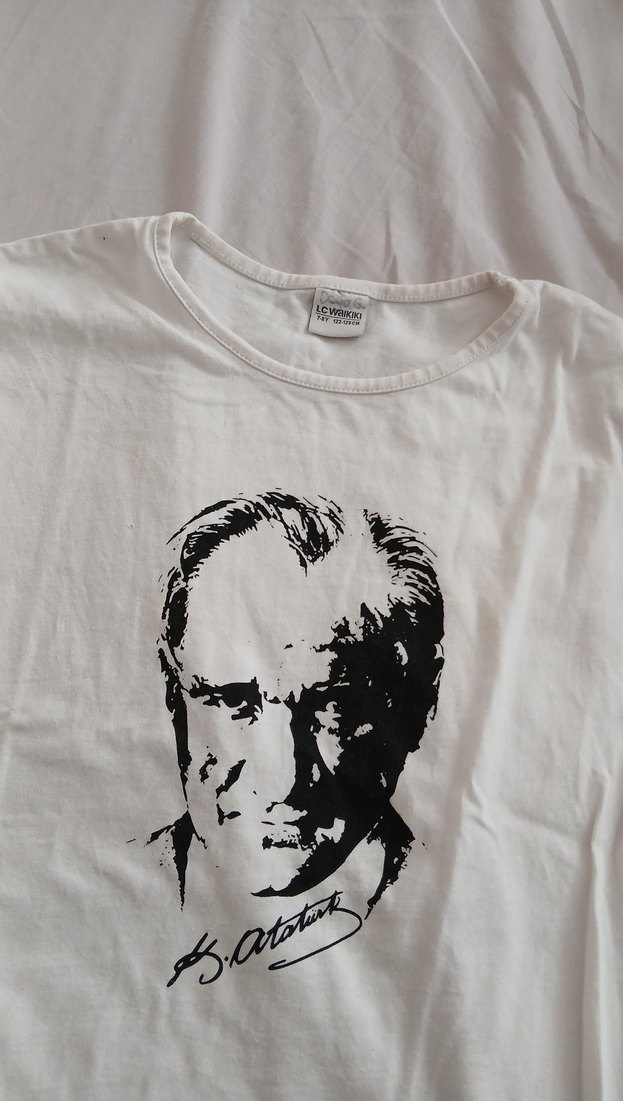 Beyaz Erkek Baskılı Kısa Kollu Tişört - Görsel 2