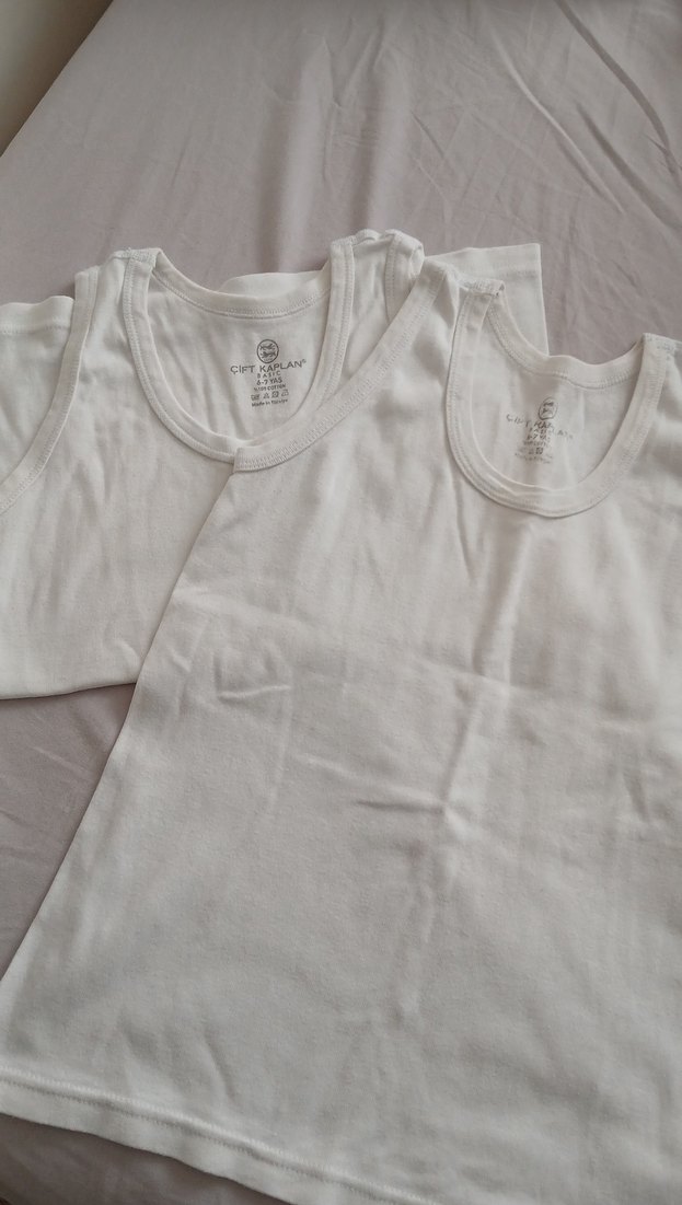 Beyaz Desensiz Çocuk Atlet - Görsel 3