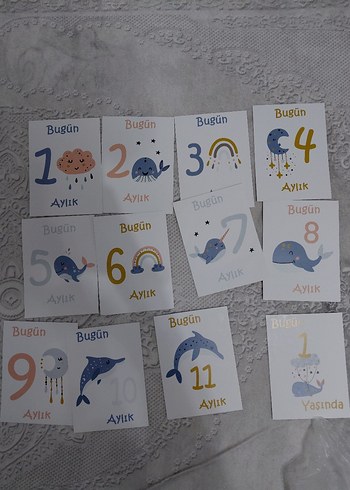 Bebek Aylık Gelişim Kartları 1-12 Ay - Görsel 2