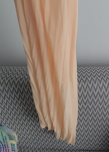 Bej Piliseli Uzun Kadın Etek - Görsel 4