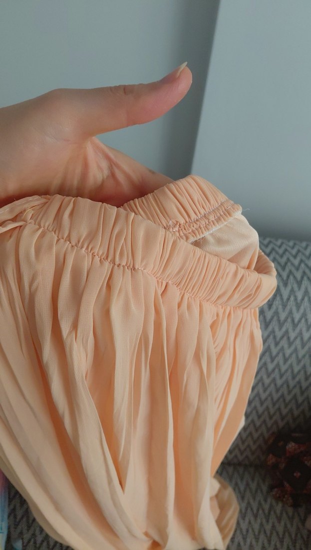 Bej Piliseli Uzun Kadın Etek - Görsel 2