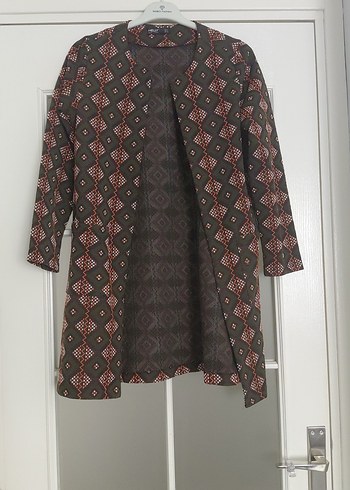 etnik desen Bohem Kadın Midi ceket - Görsel 4