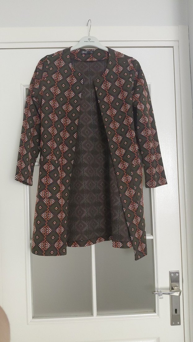 etnik desen Bohem Kadın Midi ceket - Görsel 4