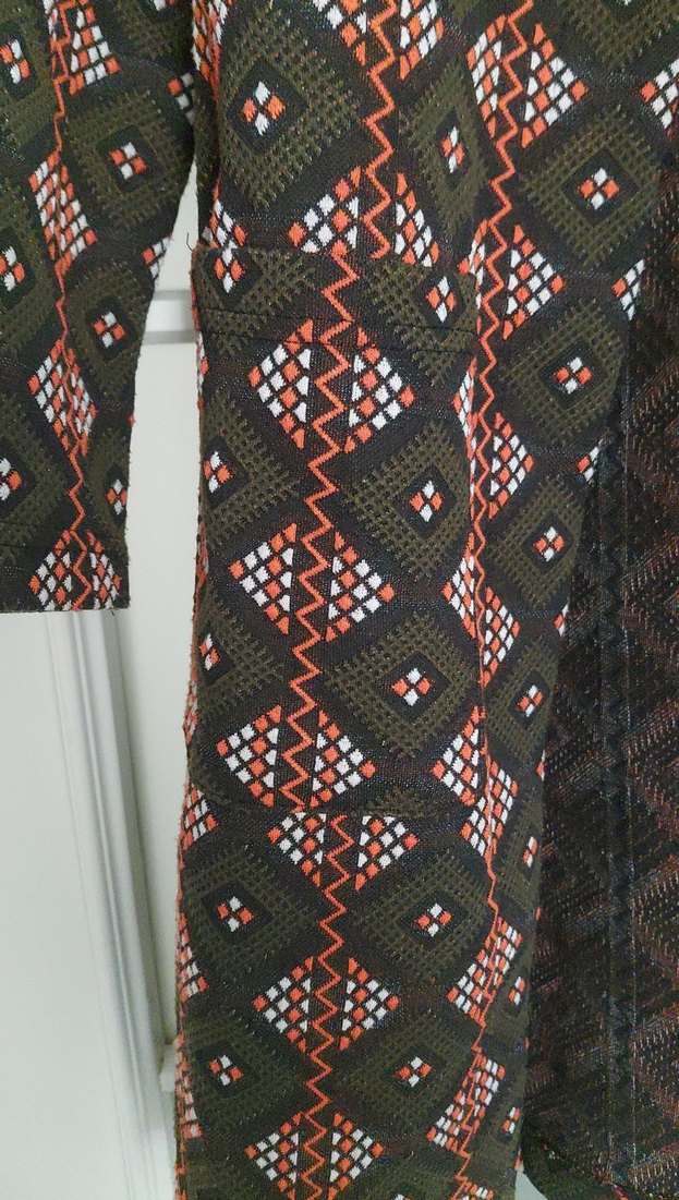 etnik desen Bohem Kadın Midi ceket - Görsel 2