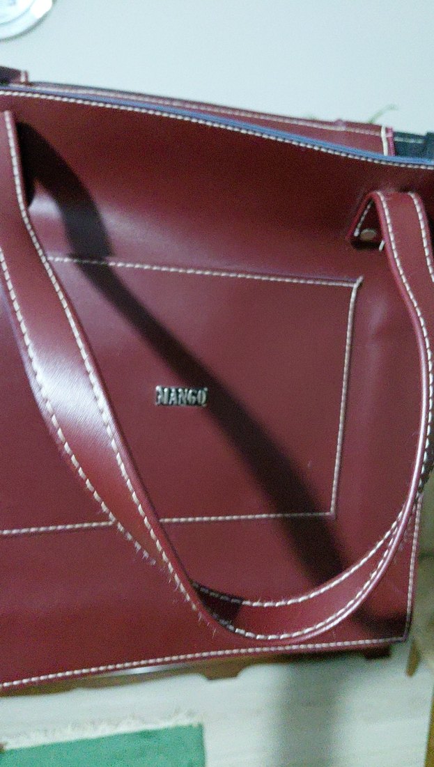 Mango Bordo Deri Kadın Çanta - Görsel 2
