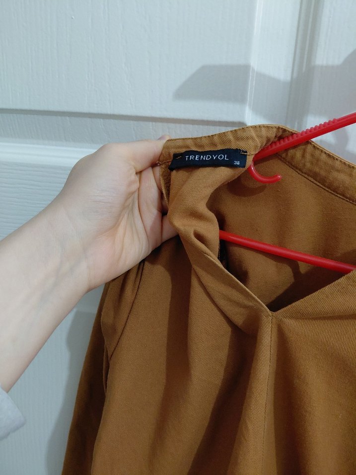 Bej Uzun Kollu  Keten Tunik - Görsel 4