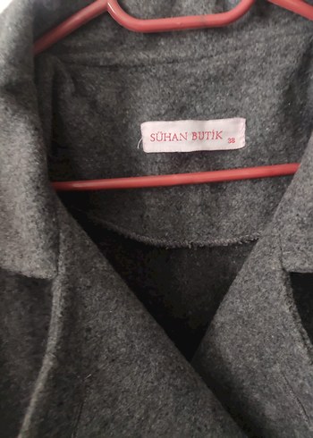 Uzun Gri Çift Düğmeli Kaban - Görsel 6