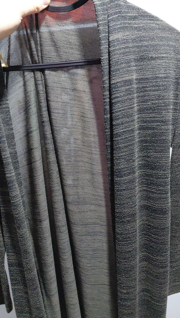 Gri Uzun Kadın Hırka - Görsel 3