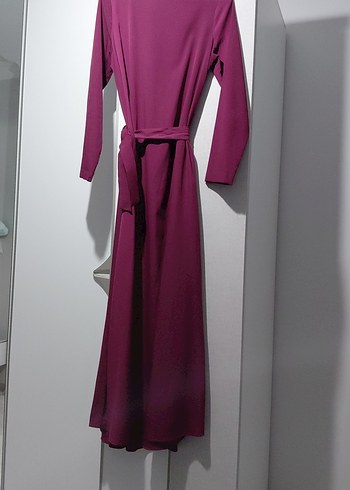 Mürdüm Uzun Kollu Salaş Uzun Elbise - Görsel 4