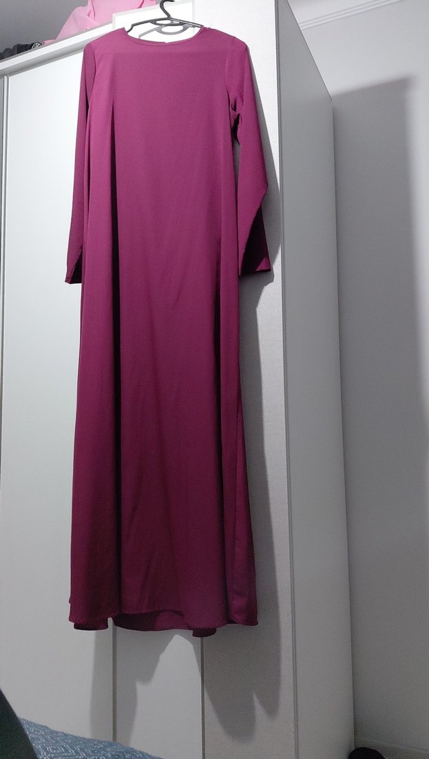 Mürdüm Uzun Kollu Salaş Uzun Elbise - Görsel 3