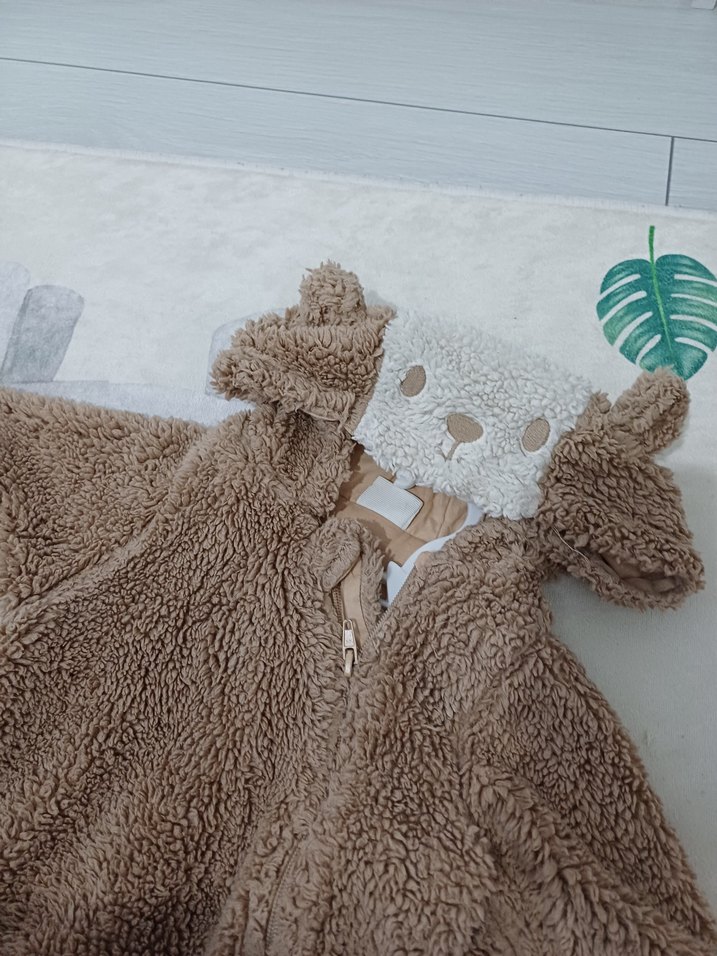 defacto 3-6 ay Kahverengi Kürklü Bebek Tulumu - Görsel 3