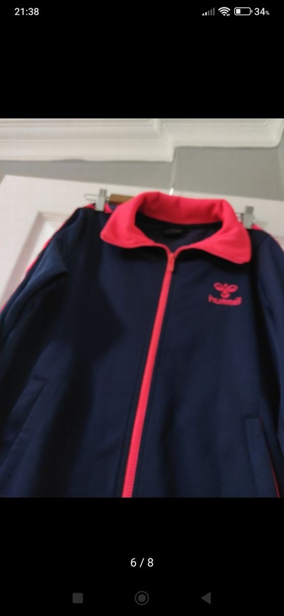 Kızlar için Fermuarlı Mavi Baskılı Sweatshirt - Görsel 3