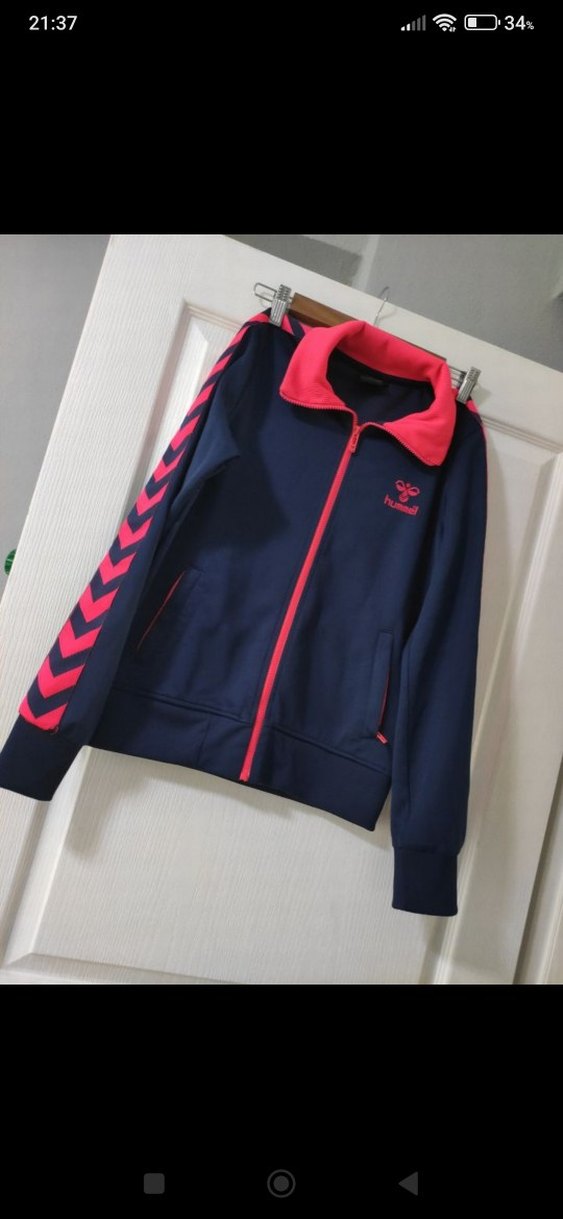 Kızlar için Fermuarlı Mavi Baskılı Sweatshirt - Görsel 5