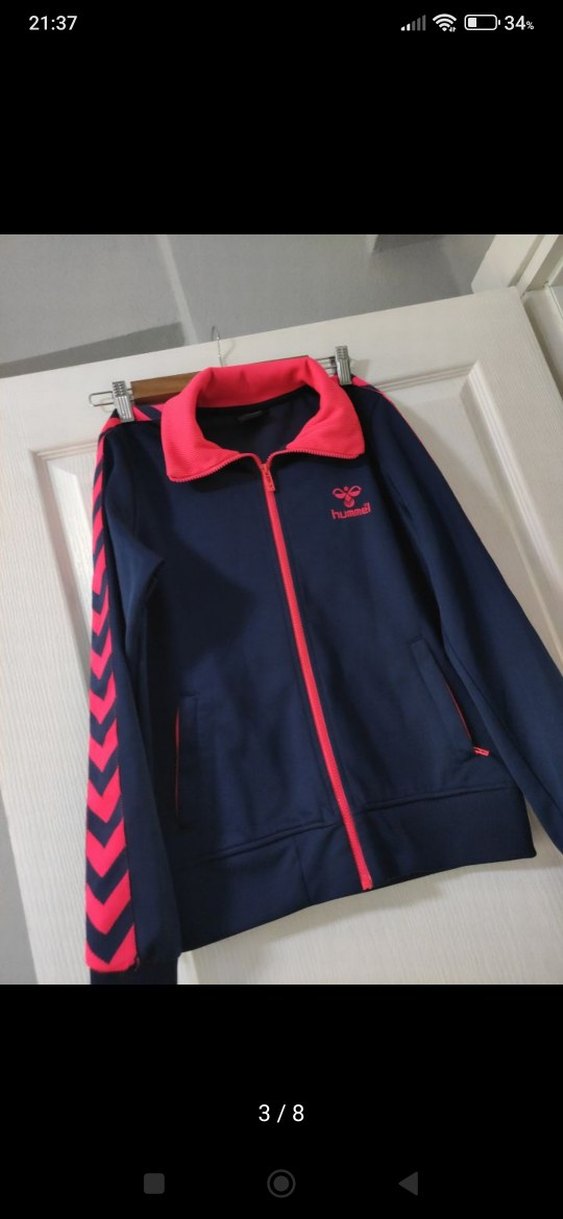 Kızlar için Fermuarlı Mavi Baskılı Sweatshirt - Görsel 2