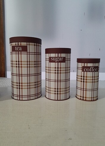  Beden Ekose Desenli Metal Ekmeklik Set 
