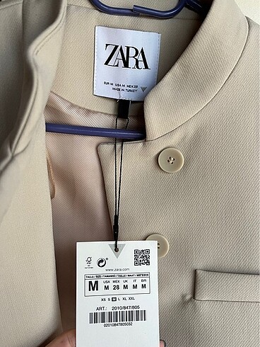 Zara Zara crop ceket krem rengi blazer
