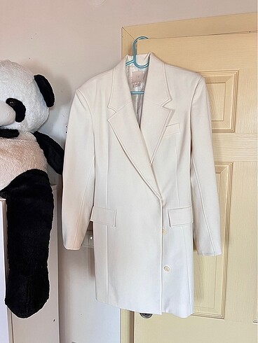 s Beden H&M blazer elbise ceket ekru