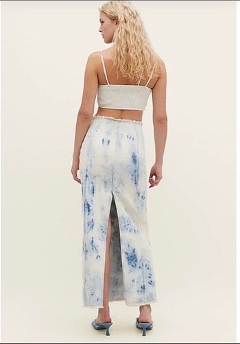 Stradivarius denim etek maksi