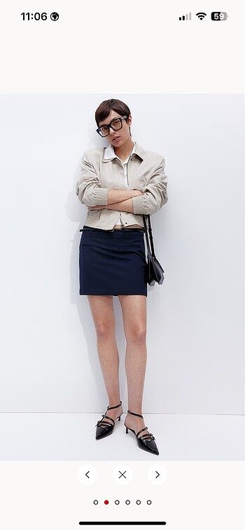 m Beden siyah Renk H&M gabardin mini etek