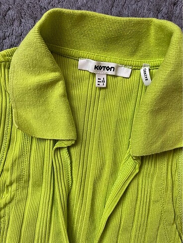 s Beden Koton triko crop bluz polo yaka